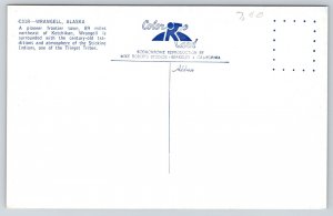 Wrangell Alaska~Frontier Town St View~Stickine Indians~Totem Pole~1950s Postcard