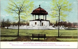 Vtg Chicago Illinois IL Band Stand Garfield Park 1907 Old Antique View Postcard