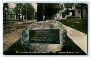 Under the Oaks Stone Marking Jackson Michigan 1910 Rare Antique Vintage Postcard 