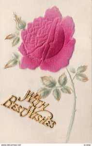 Attached Metal label , With Best Wishes , Silk Flower , 00-10s