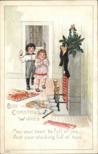 Christmas Children Toys Embossed c1900s-20s Postcard