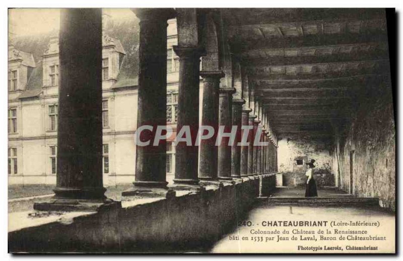 Old Postcard Chateaubriant Colonnade Renaissance chateau