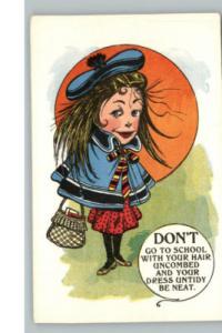 VINEGAR VALENTINE \Don't\ Untidy Girl c1905 Postcard