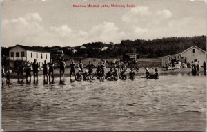 Watrous Saskatchewan Manitou Mineral Lake Bathers c1912 Collotype Postcard H25