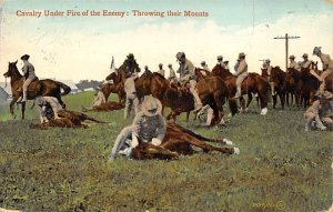Cavalry under fire of the enemy: throwing their mounts Mechanical Postal Used...