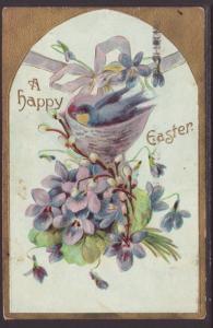 A Happy Easter,Bird,Flowers Postcard 