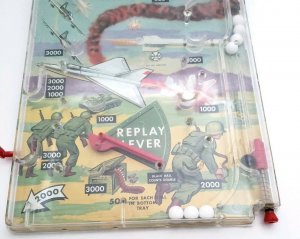 Marx Handheld Combat Pinball by Bagatelle Games with Box Works