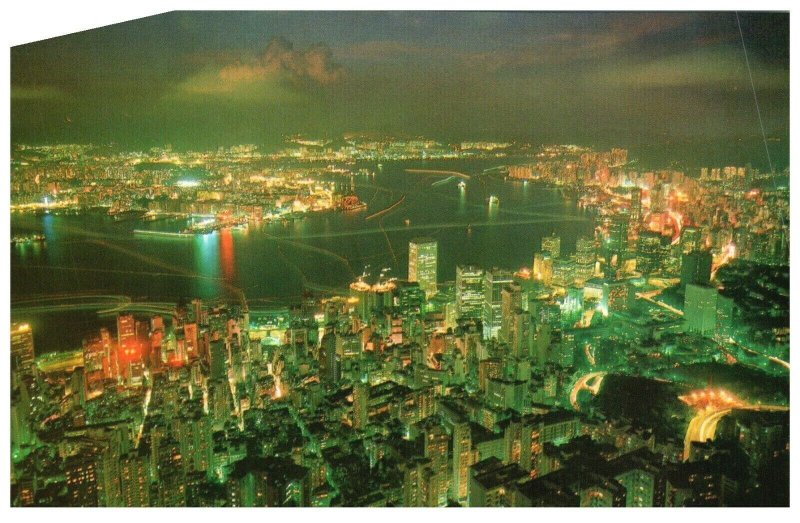 Hong Kong At Night Postcard PC1036