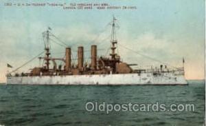 US Battleship Geogria Military Ship 1908 light crease left top corner tip, ...