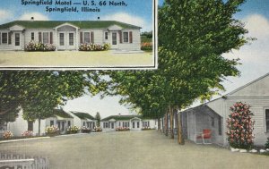 Springfield Motel Illinois Postcard Route US 66 North Roadside