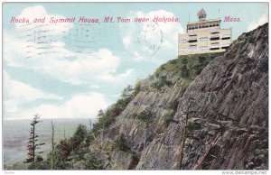 Rocks And Summit House, Mt. Tom Near HOLYOKE, Massachusetts, PU-1908
