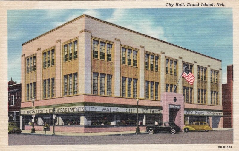 Nebraska Grand Island City Hall Curteich sk1780