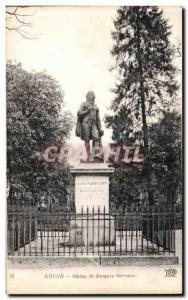 Old Postcard Noyon Statue Jacque Sarrazin