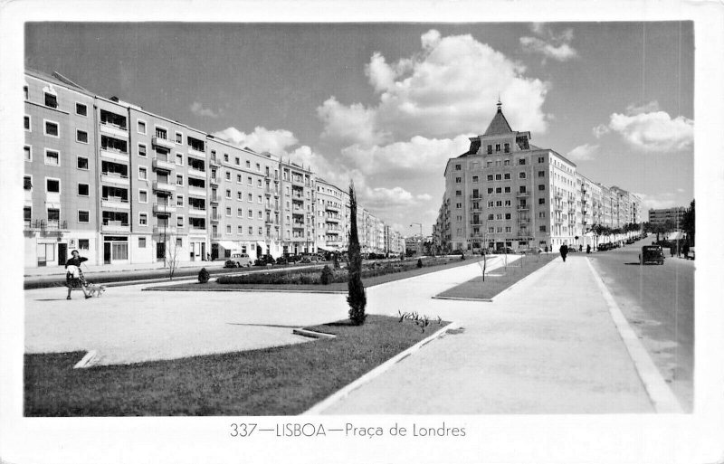 LISBOA PORTUGAL~PRACA de LONDRES-CHURCH OF LONDON~1956 PHOTO POSTCARD