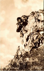 Vtg Old Man Of The Mountain Franconia Notch White Mountains NH RPPC Postcard