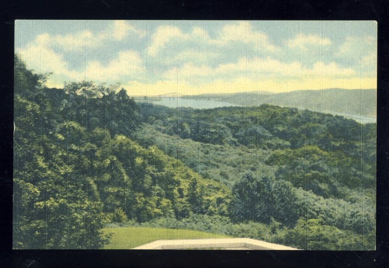 Hyde Park, New York/NY Postcard, View From Franklin D. Roosevelt Window Of Home