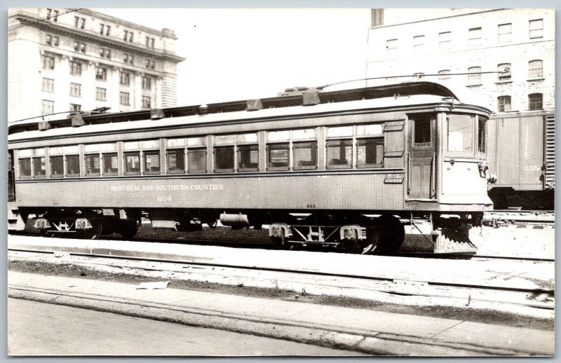 Montreal Southern Counties #604 Trolley Streetcar 1940s RPPC Real Photo Postcard