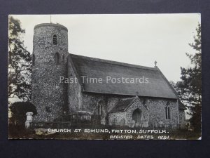 Suffolk FRITTON St Edmund Church - Old RP Postcard by Woods Series