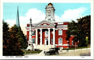 Vtg 1920s City Hall Meriden Connecticut CT Postcard