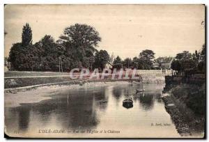 Old Postcard L isle adam I view church and castle