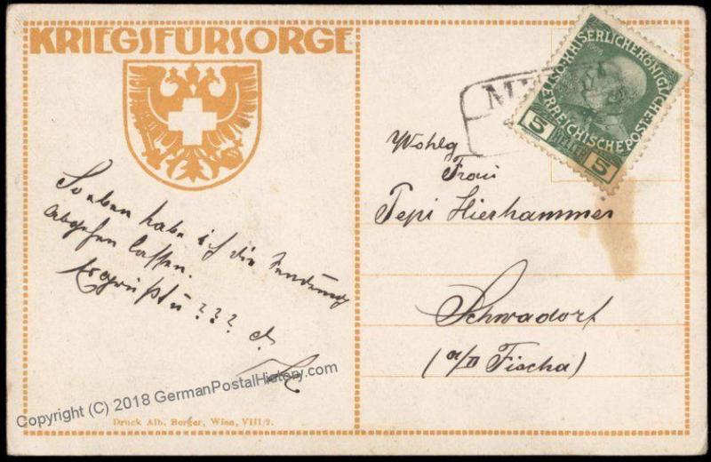 Austria WWI Patriotic Wilhelm Dachauer Artist Cover War Aid Donation Postc 73054