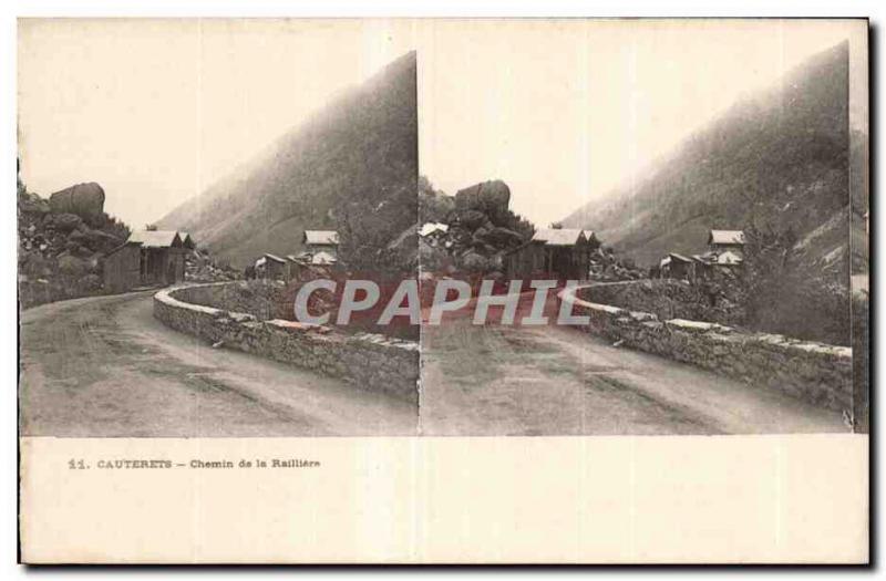 Stereoscopic Card - Cauterets - path Raillere - Old Postcard