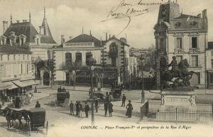 france, COGNAC, Place François Ier et Perspective de la Rue d'Alger (1903) Stamp