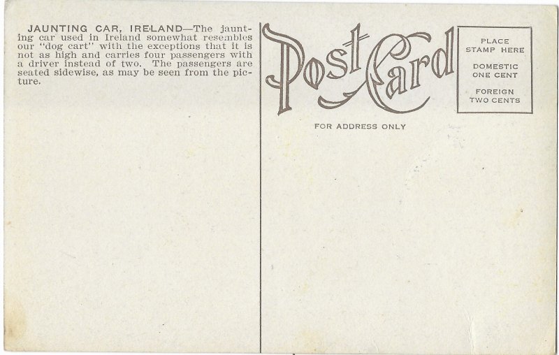 Jaunting Car Ireland Carries 4 Passengers