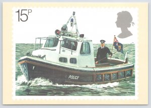 Police~River Patrol~c1979~15P~Flags~Officer On Alert~Ocean Waters~Continental PC