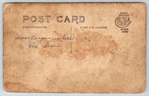 RPPC Real Photo Postcard - 2 Men Riding Donkeys - c1910