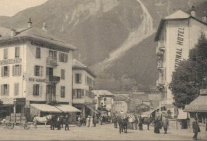 France Chamonix Avenue de la Gare et le Brévent Vintage Postcard 07.72