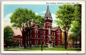 Tiffin Ohio 1950 Postcard Main Building Heidelberg College