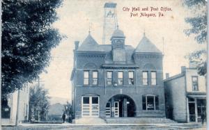 PORT ALLEGANY, PA Pennsylvania  CITY HALL & POST OFFICE  Fire Dept.? 1908