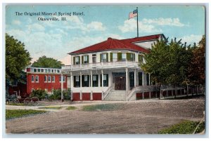 1919 The Original Mineral Spring Hotel Okawville Illinois IL Posted Postcard