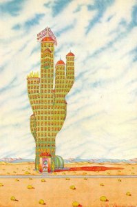 Cactus Waldorf Art Curtis Illustration 1980 Continental Sunrise Vintage Postcard