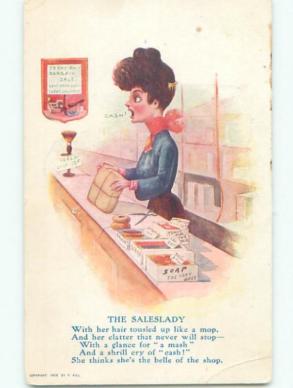 1906 The SALES LADY - WOMAN WORKS AS RETAIL CLERK - SUFFRAGE INTEREST J3094