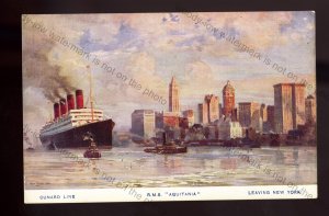LS5019 - Cunard Liner - Aquitania (1914) - Artist Odin Rosenvinge - postcard