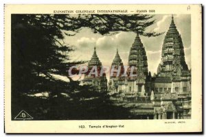 Old Postcard Exposition Coloniale Internationale Paris 1931 Temple of Wat & #...