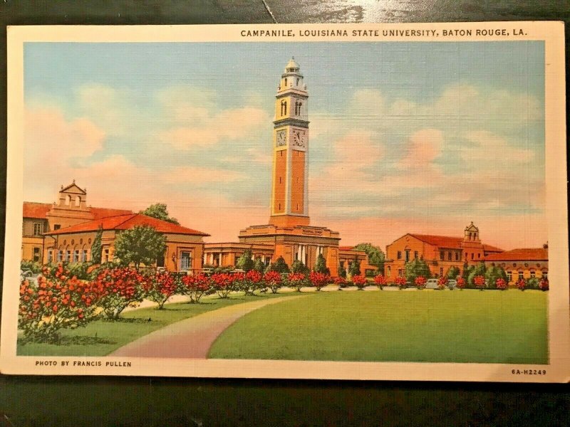Vintage Postcard 1936 Campanile Louisiana State University Baton Rouge LA