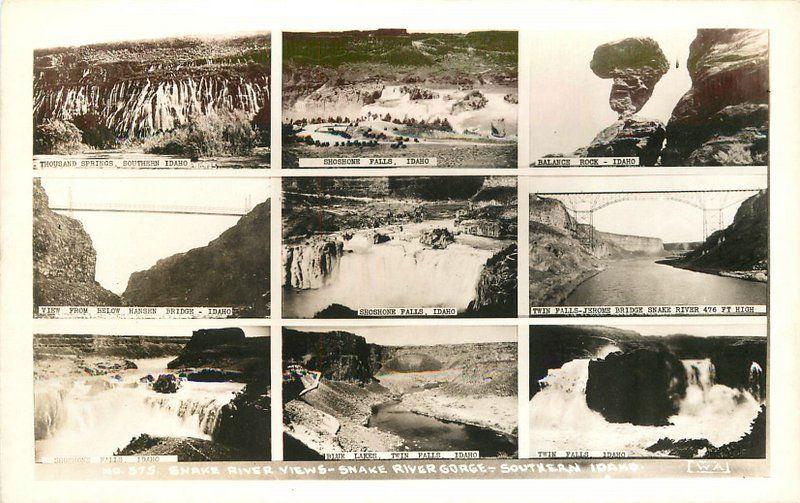 1940s Snake River View Gorge Southern Idaho Multi RPPC real photo 7337