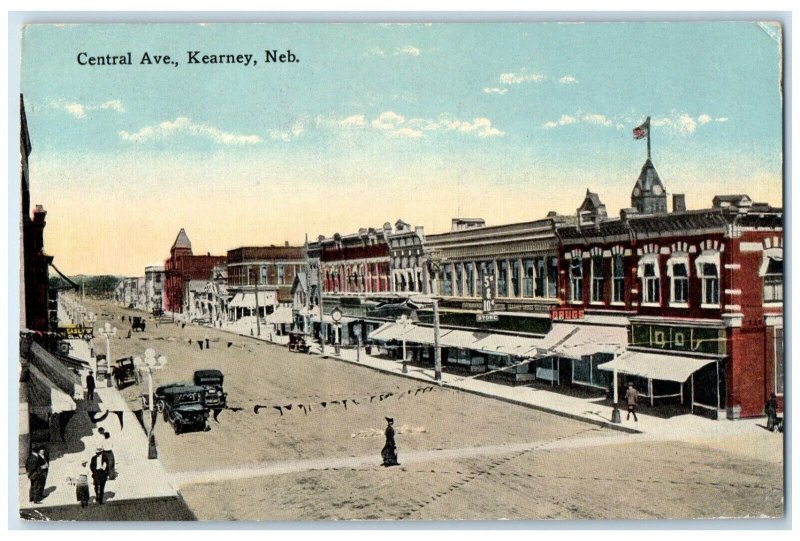 1915 Central Avenue Drugs Store Cars Street View Kearney Nebraska NE Postcard