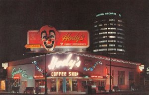 Hollywood California Hody's Coffee Shop, Clown Sign, Vintage Postcard U11529