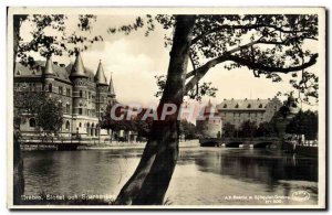 Old Postcard Orebro Slottel och Sparbanken