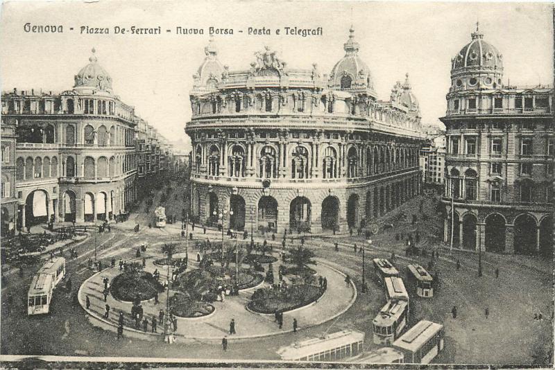 Genoa Genova Piazza De Ferrari Nuova Borsa Italia Italy Postcard