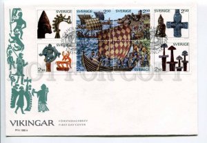293512 SWEDEN 1990 year First Day COVER sailing ships Vikings