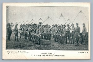 WWI ROLL CALL ANTIQUE POSTCARD NEWARK NJ