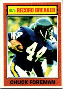 1976 Topps Football Card '75 Record Breaker Chuck Foreman Vikings sk4677