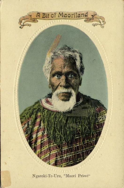 new zealand, Maori Priest and Chief Ngaroki-Te-Uru (1934) Embossed