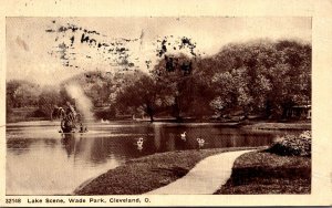 Ohio Cleveland Wade Park Lake Scene 1912 Real Photo