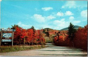 Pico Ski Area, Sign to Chair Lift Autumn Rutland VT c1961 Vintage Postcard S06